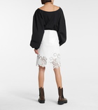 Dries Van Noten - Laser-cut leather midi skirt