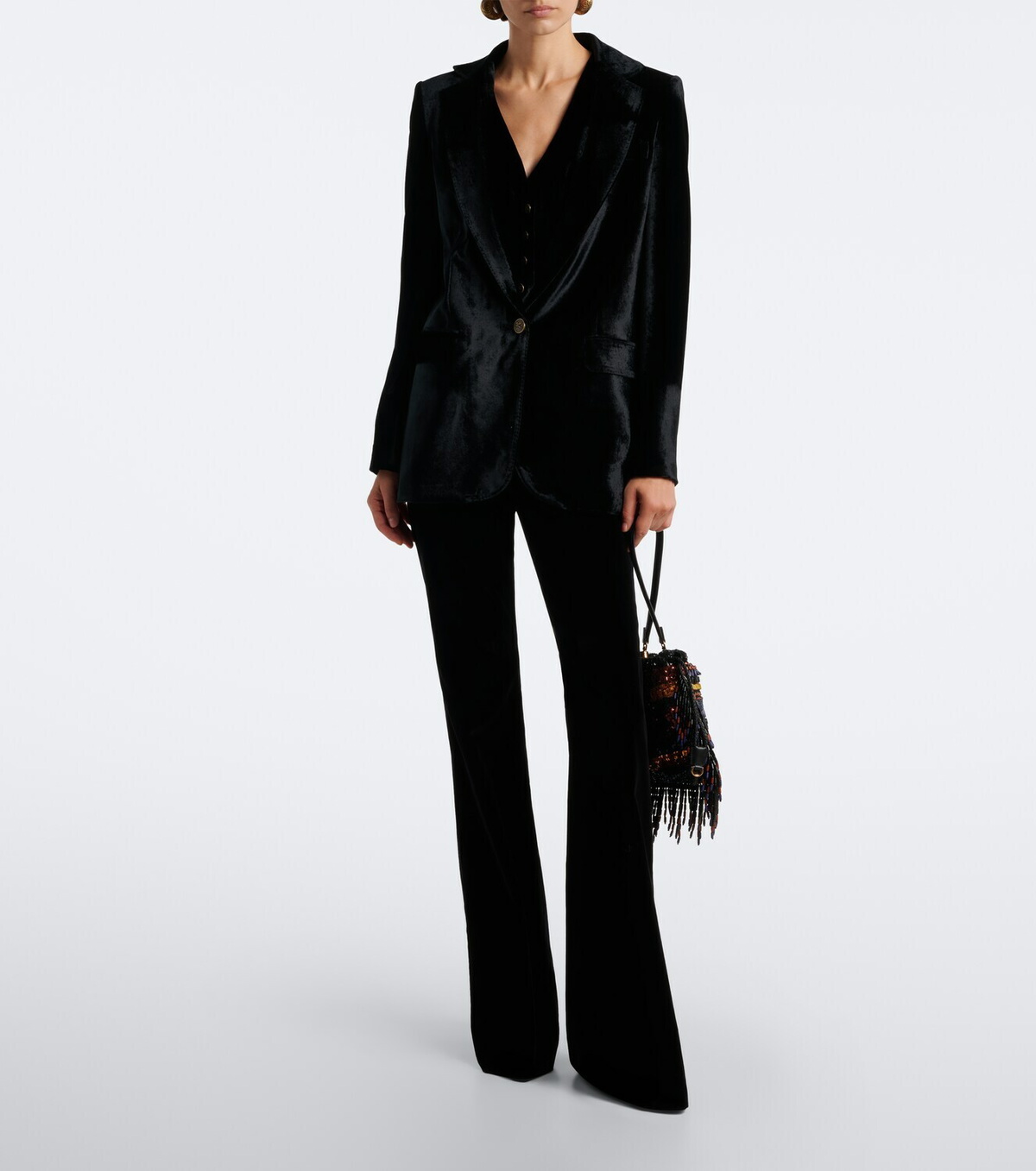 Etro Kalispera Small beaded fringed shoulder bag
