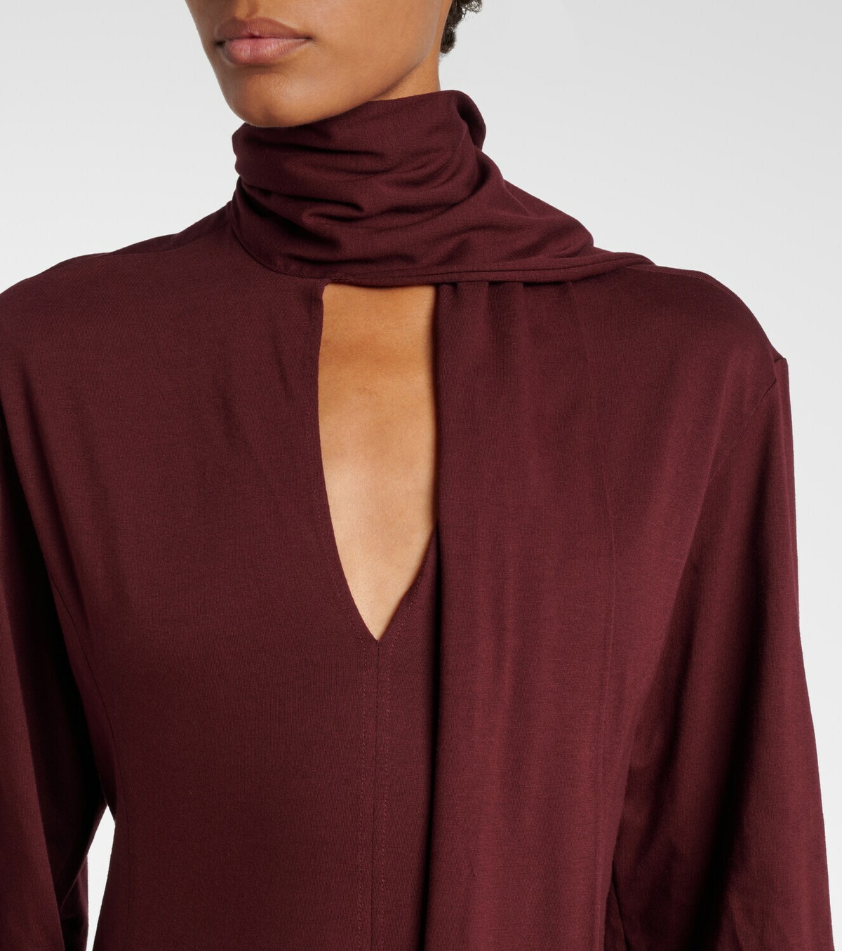 Plan C Scarf-detail cotton maxi dress