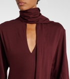 Plan C Scarf-detail cotton maxi dress