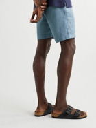 Frescobol Carioca - Felipe Straight-Leg Linen and Cotton-Blend Drawstring Shorts - Blue