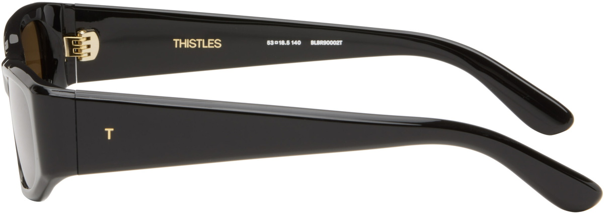 THISTLES Black 'The Suede' Sunglasses