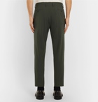 Mr P. - Dark-Green Slim-Fit Stretch-Wool Trousers - Men - Green