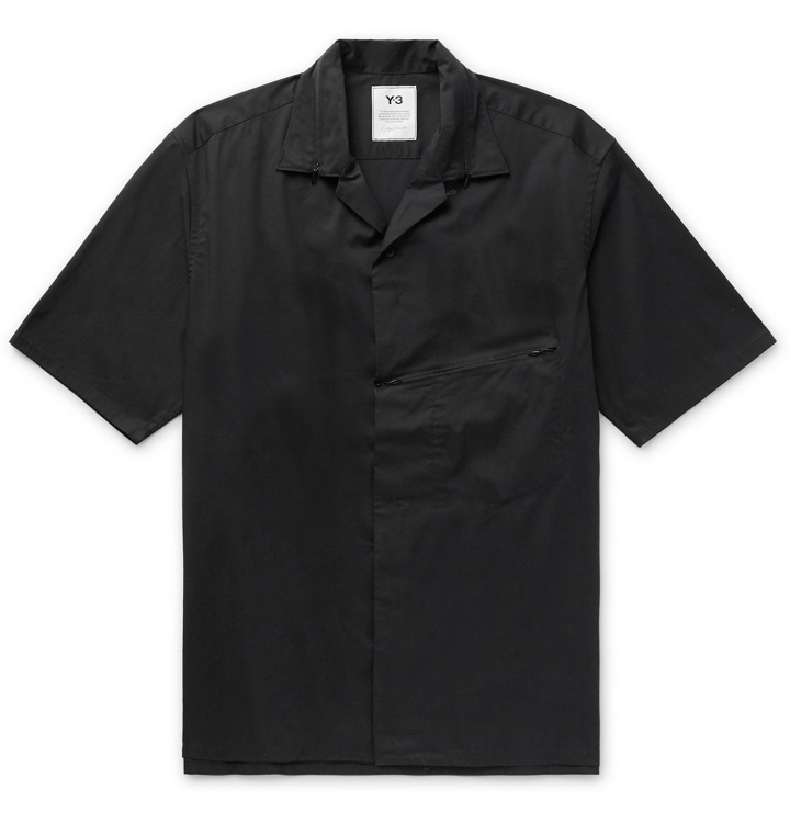 Photo: Y-3 - Camp-Collar Cotton-Blend Poplin Shirt - Black