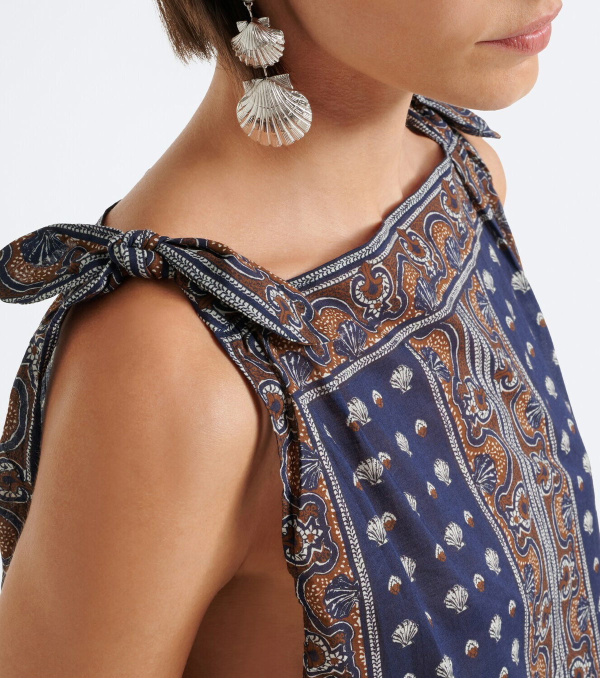 Dôen Amalia printed cotton voile top