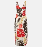 SIR Julietta floral linen midi dress