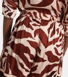 Poupette St Barth Isabelle printed satin shorts