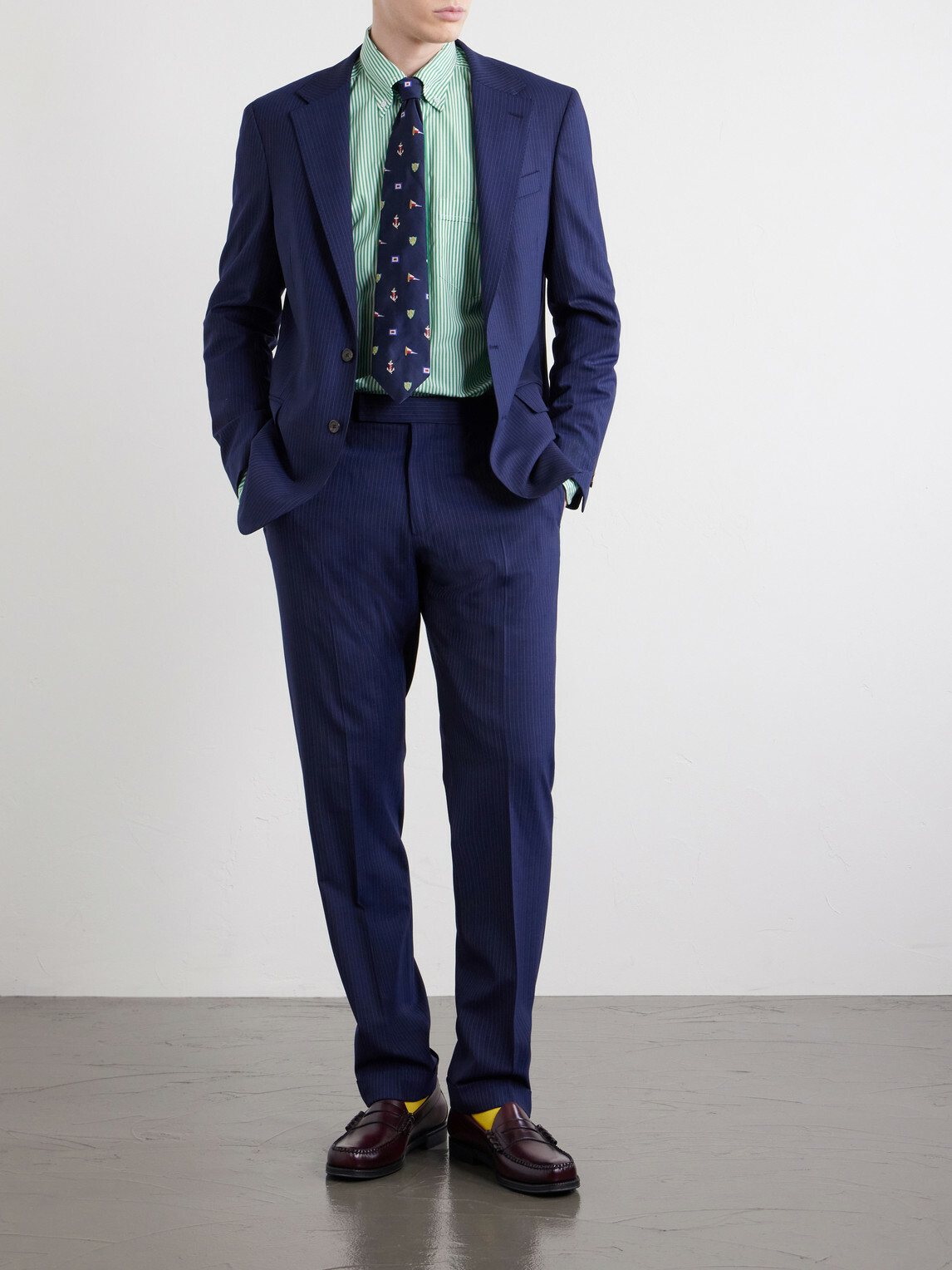 Polo Ralph Lauren - Pinstriped Wool-Blend Blazer - Blue