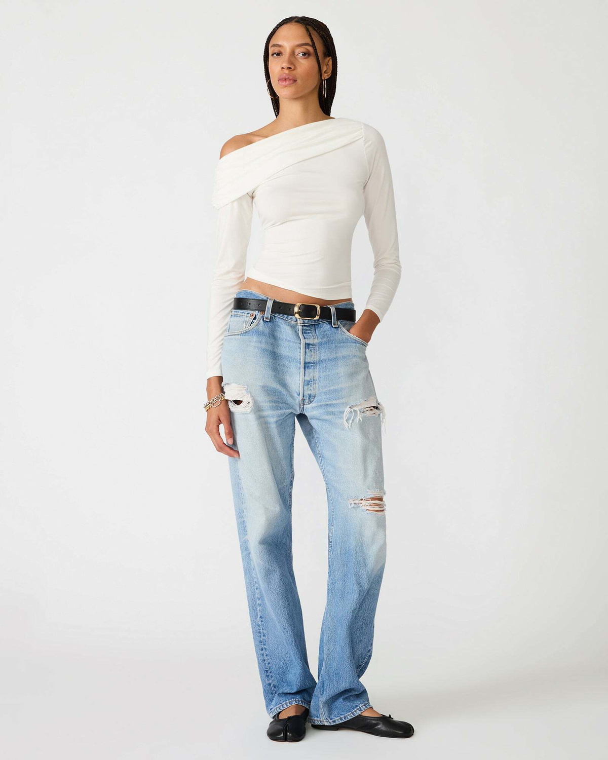 Steve Madden Ryder Knit Top in Cream