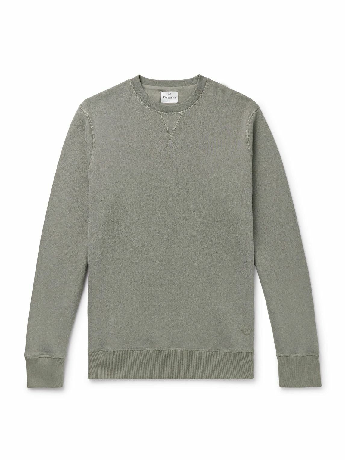 Kingsman - Logo-Embroidered Cotton and Cashmere-Blend Jersey Sweatshirt - Green