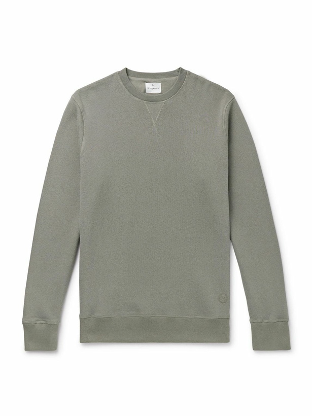Photo: Kingsman - Logo-Embroidered Cotton and Cashmere-Blend Jersey Sweatshirt - Green