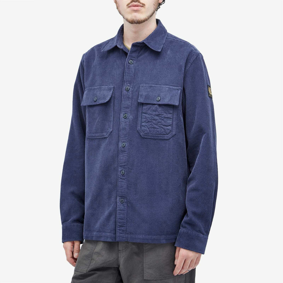 Belstaff Men's Fallgate Corduroy Shirt in Blue