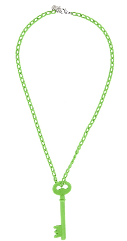 Photo: MM6 Maison Margiela Green Flocked Key Pendant Necklace