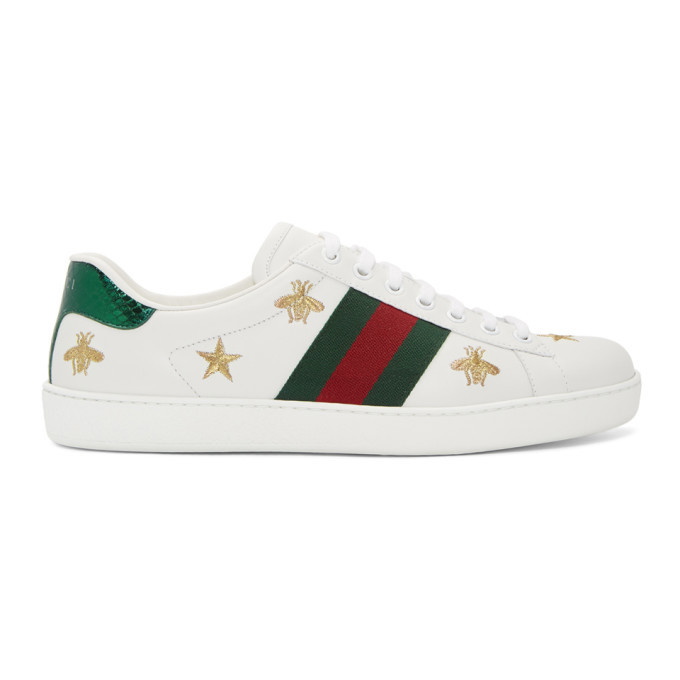 Photo: Gucci White Bee and Star New Ace Sneakers