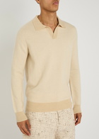 Aurélien Mélange-knit Cashmere Polo Jumper Beige
