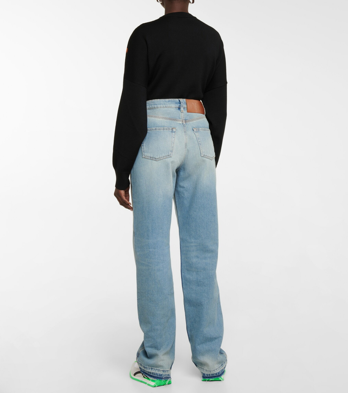 送料関税込【LOEWE】Flamenco high-rise wide-leg jeans Flamenco high-rise wide-leg jeans in blue - Loewe | Mytheresa