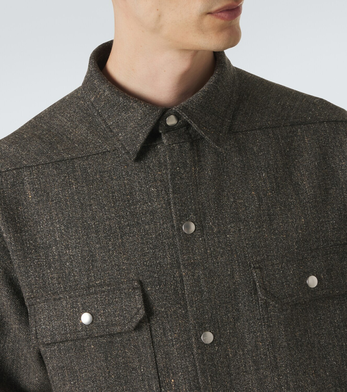 Rick Owens Oversized wool and linen-blend overshirt