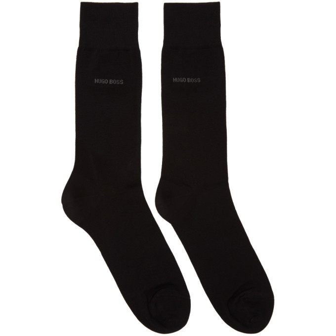 Photo: Boss Two-Pack Black and Grey Stripe Socks