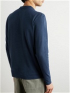 Incotex - Zanone Garment-Dyed Cotton-Piqué Henley T-Shirt - Blue