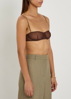 Calvin Klein Alden Unlined Stretch-mesh bra Brown