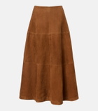 Nour Hammour Opera suede midi skirt