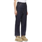 Chimala Navy Wide Tapered Selvedge Jeans