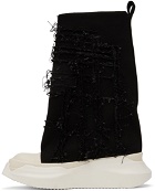 Rick Owens DRKSHDW Black Slashed Fogachine Boots