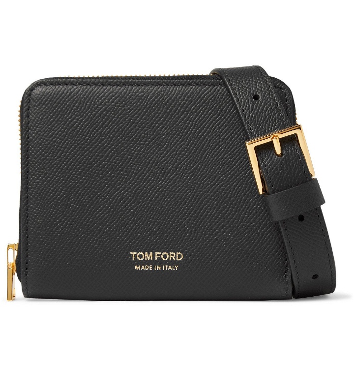 Photo: TOM FORD - Full-Grain Leather Zip-Around Wallet with Lanyard - Black