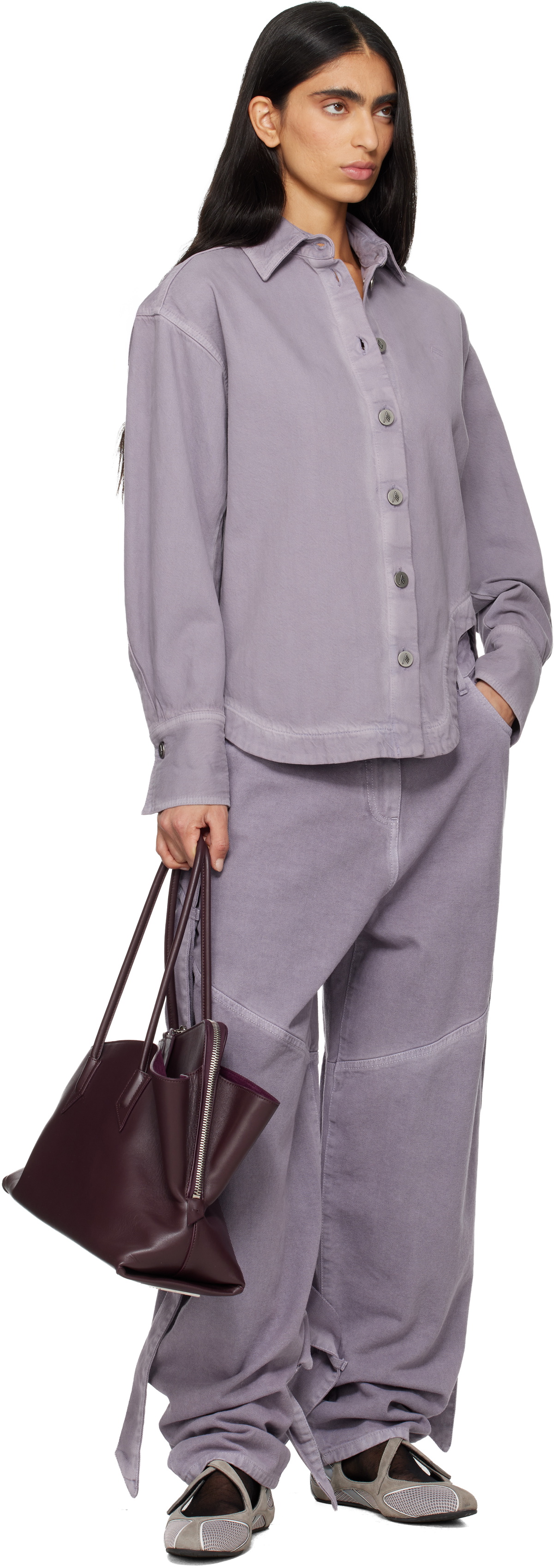 The Attico Taupe & Gray Floor 01 Ballerina Flats