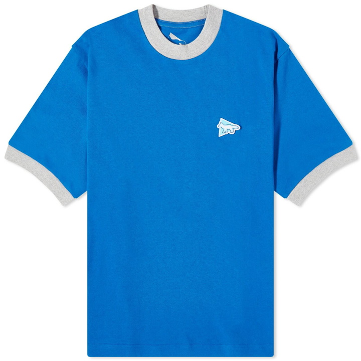 Photo: And Wander Men's x Maison Kitsuné Ringer T-Shirt in Blue