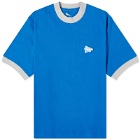And Wander Men's x Maison Kitsuné Ringer T-Shirt in Blue