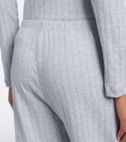 Leset Pointelle cropped cotton wide-leg pants