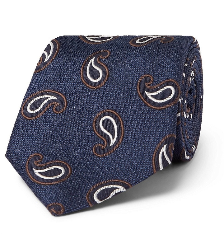 Photo: Beams F - Silk-Jacquard Tie - Men - Blue