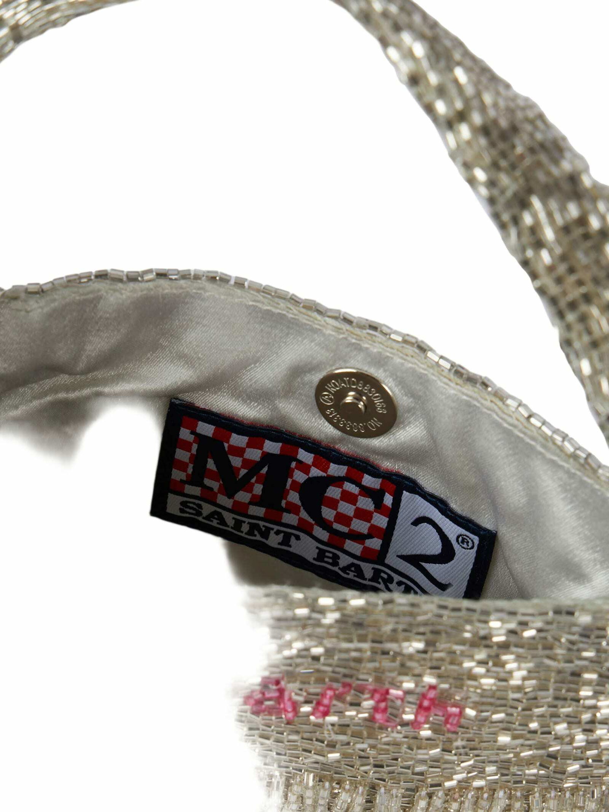 MC2 Saint Barth Shiny Silver Mini Bag Pearl