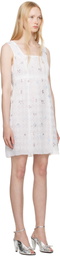 Anna Sui White Embroidered Lacey Trellis Minidress