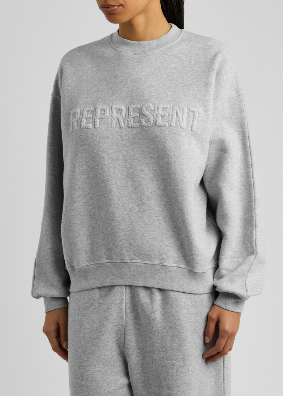 Represent Owners Club Logo Cotton Sweatshirt Light Grey
