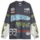 Men's AAPE AOP Racing Long Sleeve T-Shirt in Dark Grey