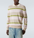 Arch4 Striped cashmere polo sweater