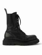 Bottega Veneta - Leather Lace-Up Boots - Black