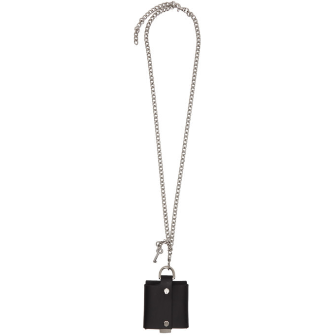 Fleet Ilya Black and Silver Padlock Necklace