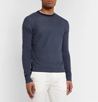 Loro Piana - Slim-Fit Silk and Linen-Blend Sweater - Blue