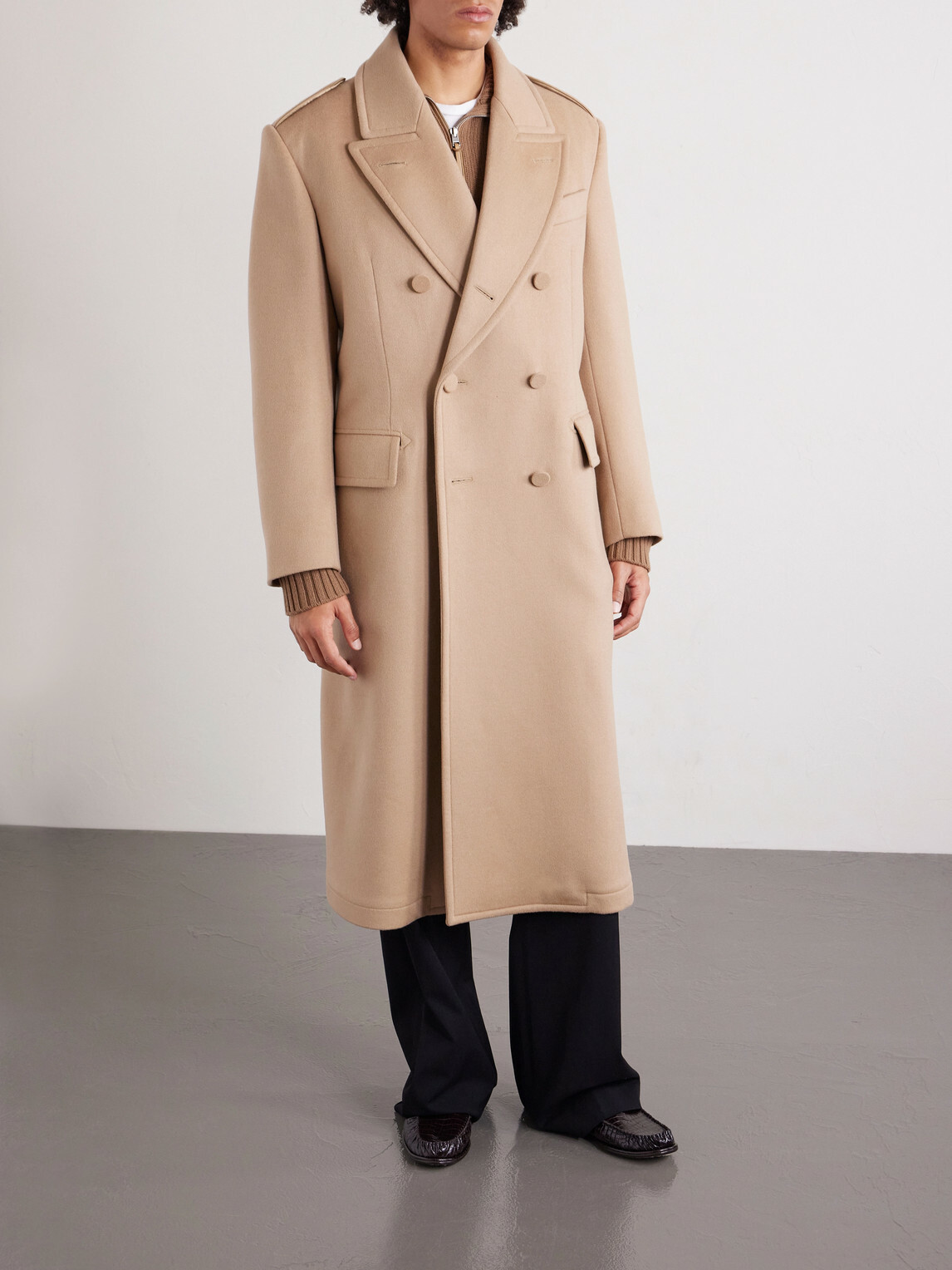TOM FORD - Double-Breasted Wool and Cashmere-Blend Coat - Neutrals