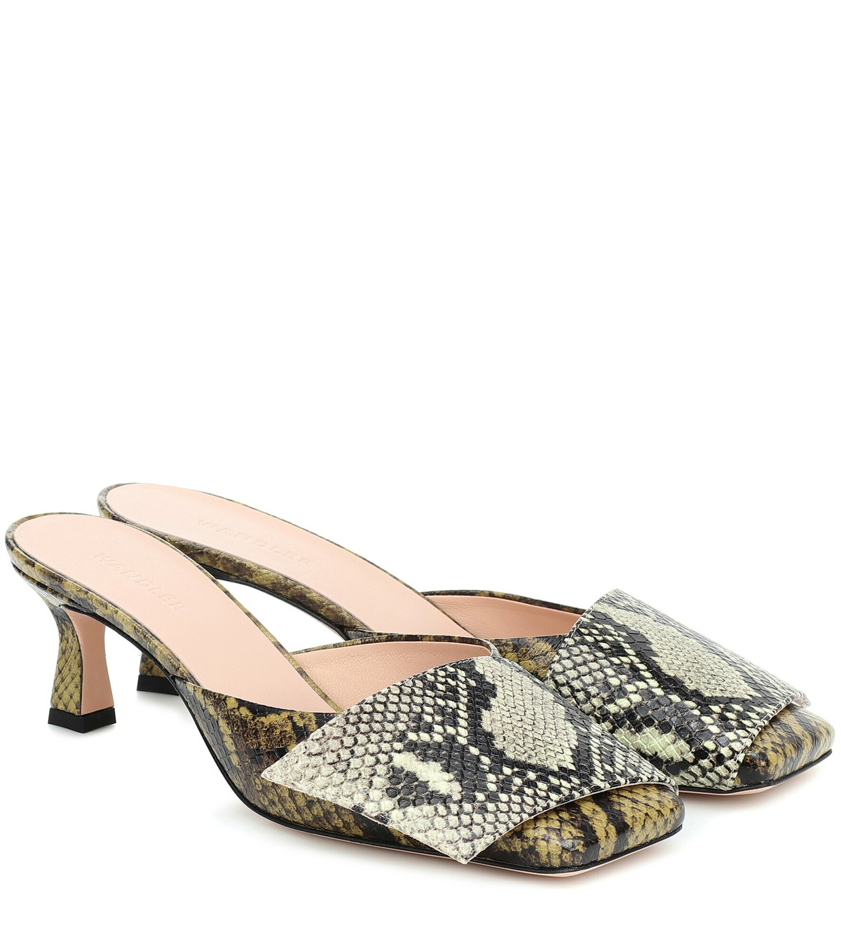 Wandler - Isa snake-effect leather mules