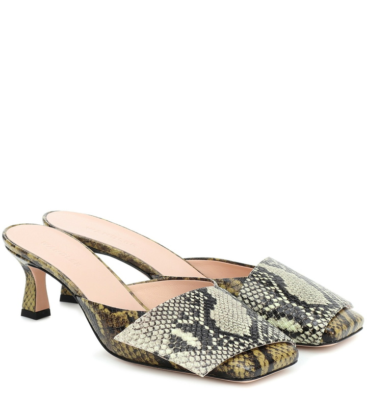 Photo: Wandler - Isa snake-effect leather mules