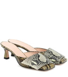 Wandler - Isa snake-effect leather mules