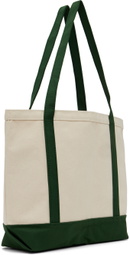 Palmes Beige & Green Net Tote