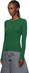 JW Anderson Green Anchor Embroidery Underpinning T-shirt
