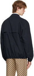 Gucci Navy Cotton & Nylon Ripstop Zip Jacket