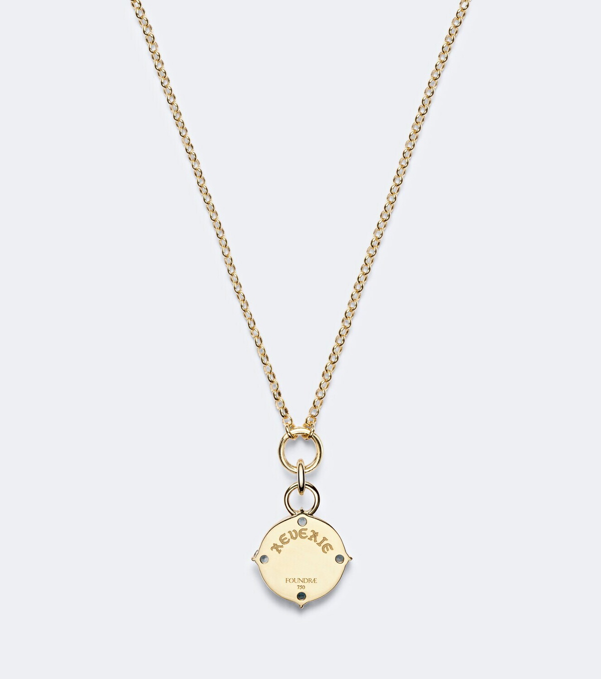 FoundRae Reverie 18kt gold pendant necklace with diamonds and topaz