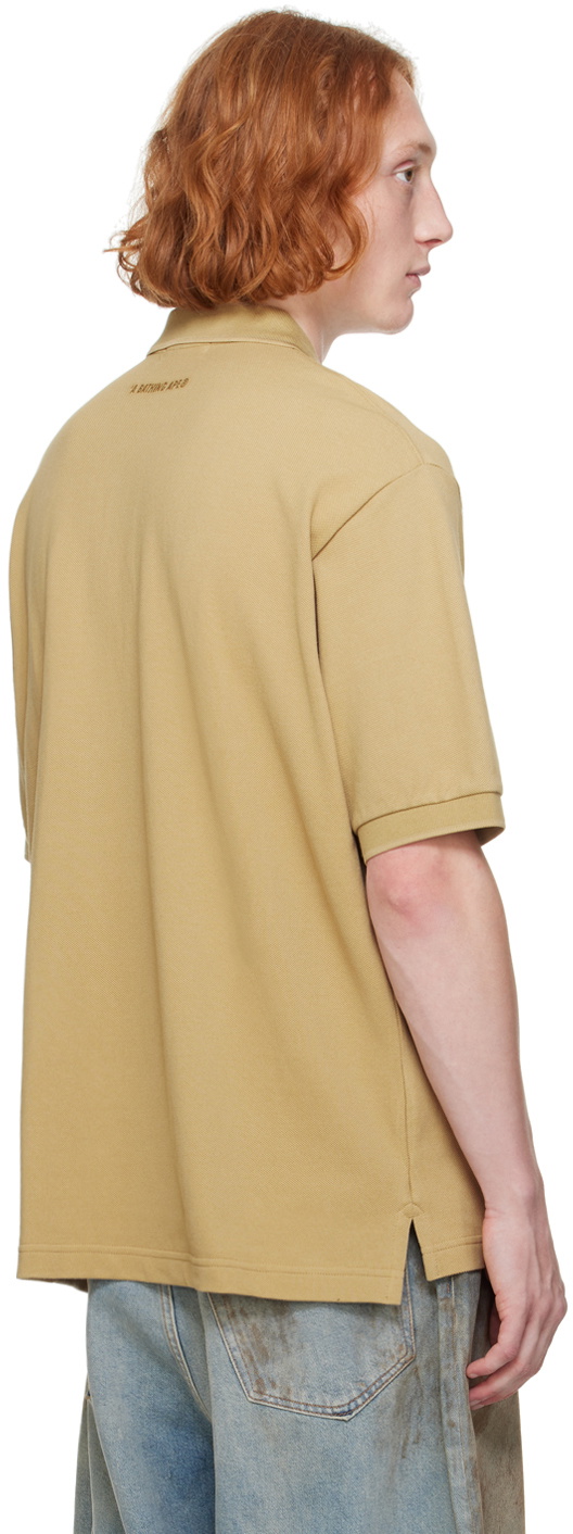 BAPE Beige Ape Head One Point Polo